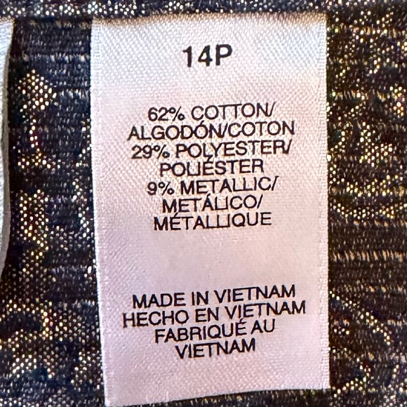 Alfred Dunner Silver Gray Metallic Paisley Blazer Jacket 3/4 Sleeve Shimmer 14P - Picture 13 of 15